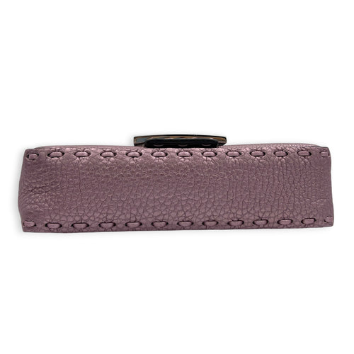 Selleria Baguette Mini Purple Top Handle Bag in Calfskin, Silver hardware