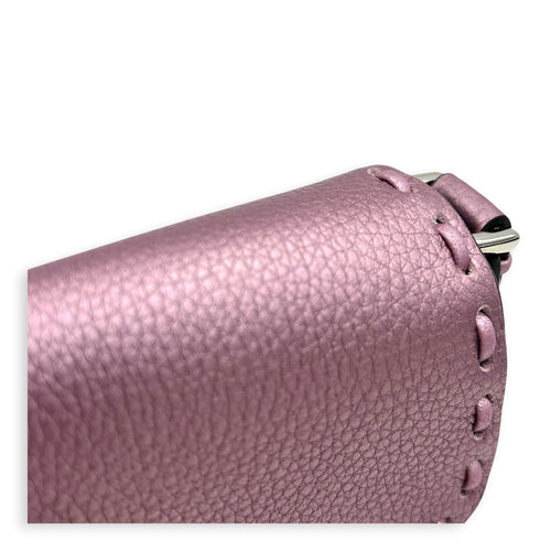 Selleria Baguette Mini Purple Top Handle Bag in Calfskin, Silver hardware