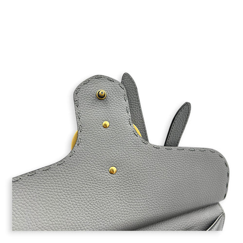 GG Marmont Grey Top Handle Bag in Calfskin, Gold hardware