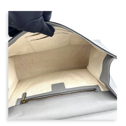 GG Marmont Grey Top Handle Bag in Calfskin, Gold hardware