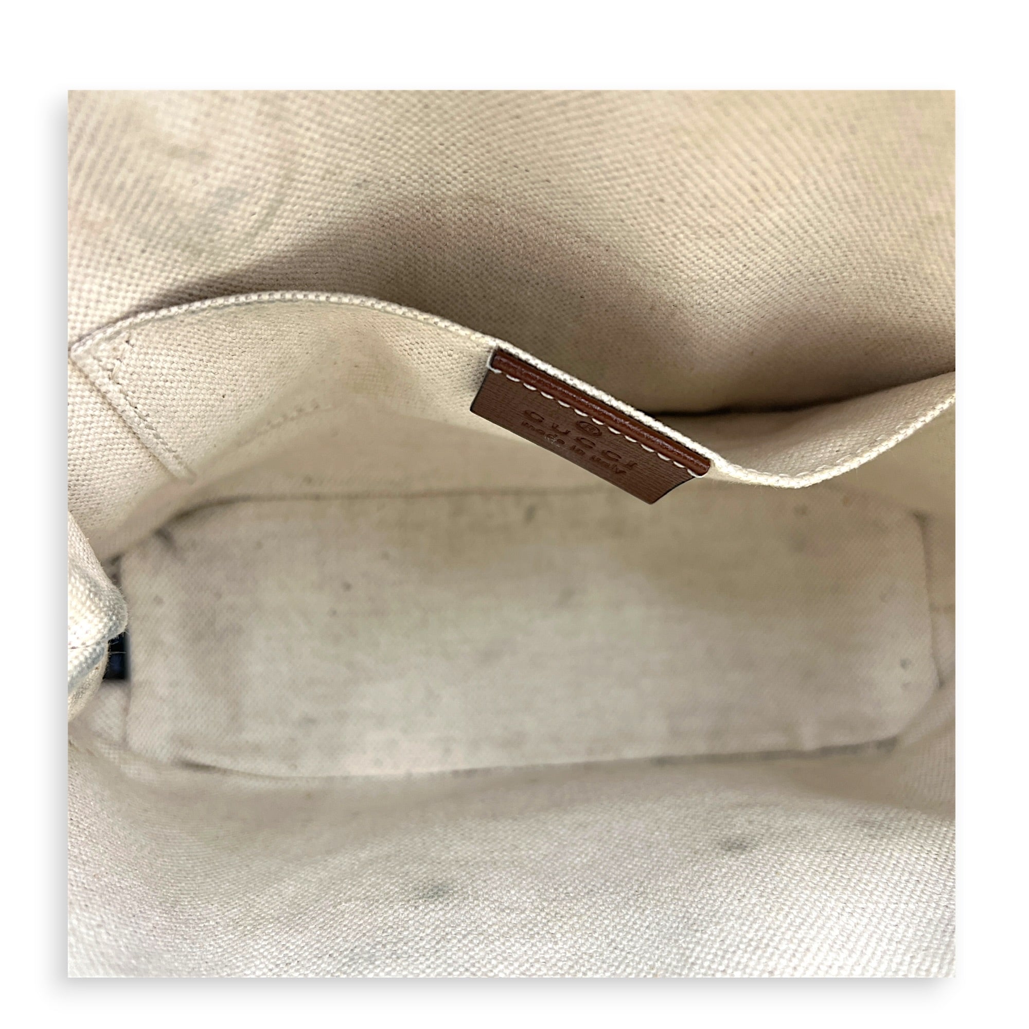 Horsebit 1955 Brown Top Handle Bag in Coated Canvas, Gold hardware