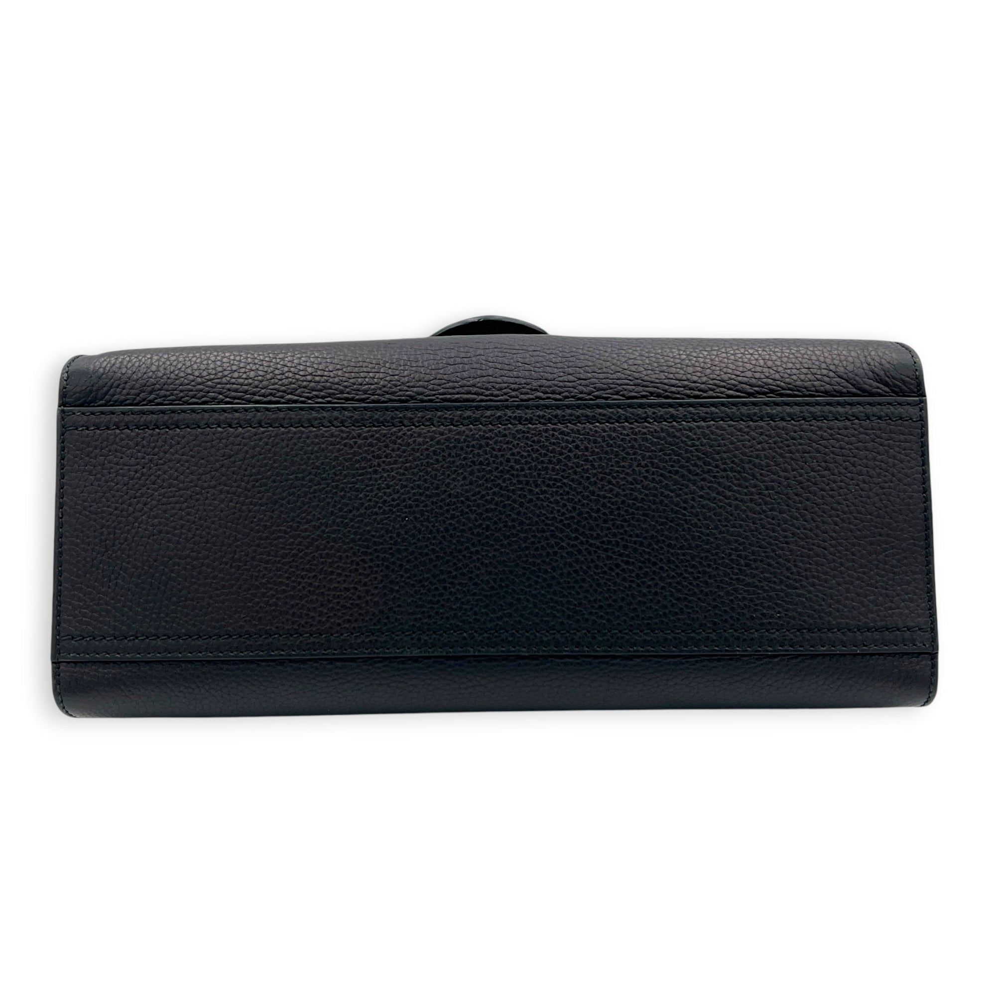 GG Marmont Black Top Handle Bag in Calfskin, Gold hardware