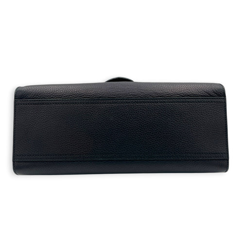 GG Marmont Black Top Handle Bag in Calfskin, Gold hardware