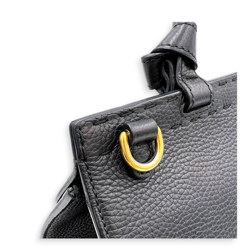 GG Marmont Black Top Handle Bag in Calfskin, Gold hardware