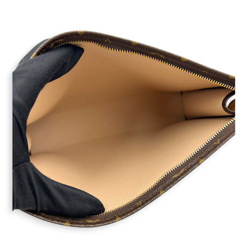 Pochette Toilette Brown Pouch in Monogram Coated Canvas, Gold hardware