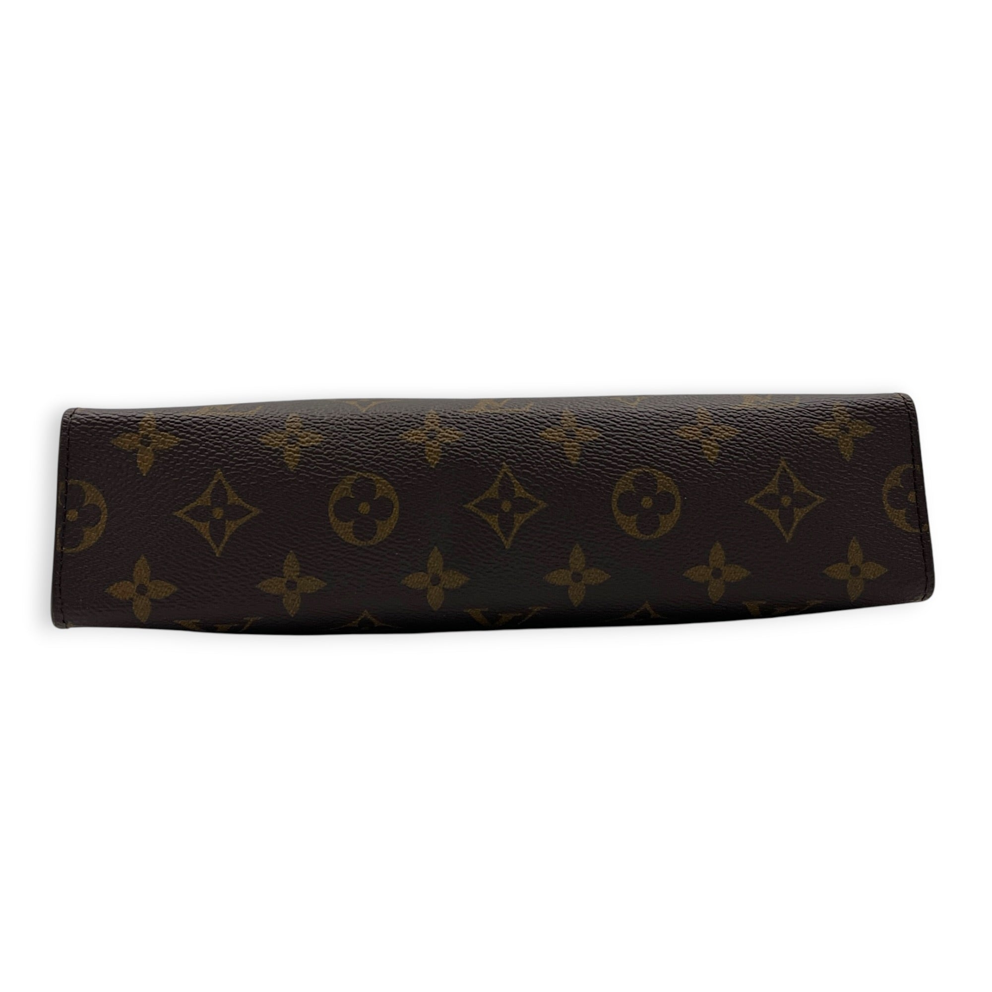 Pochette Toilette Brown Pouch in Monogram Coated Canvas, Gold hardware