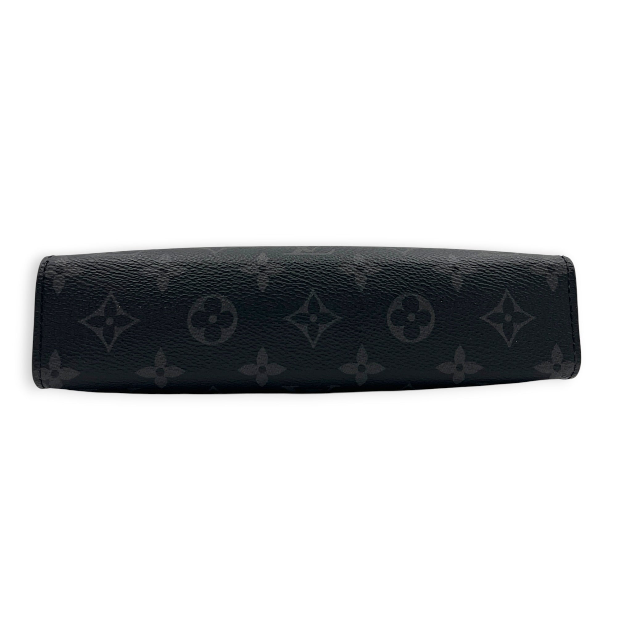 Gaston Black Crossbody Bag in Coated Canvas, Silver hardware