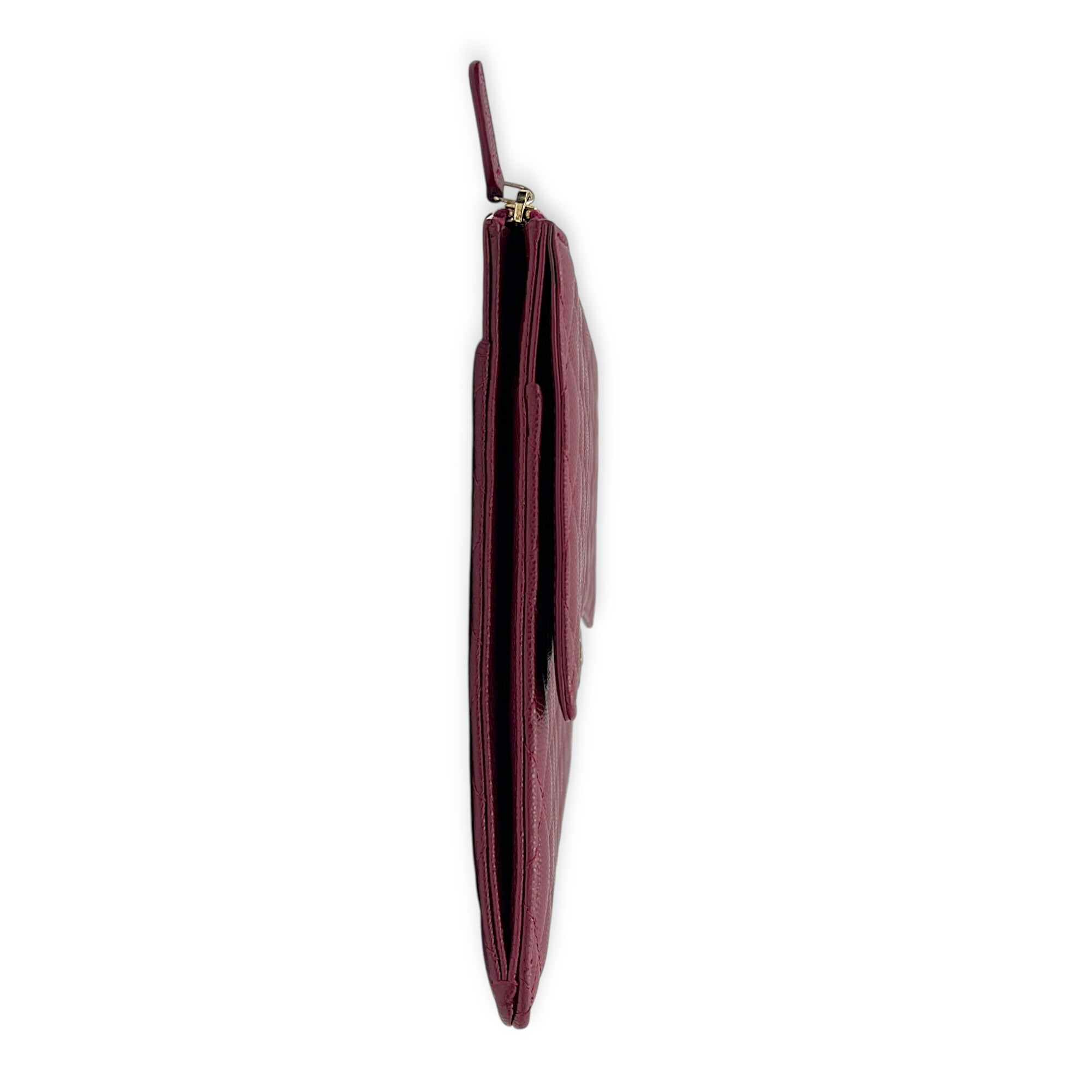 23K CC Pink Pouch in Caviar Leather, Gold hardware