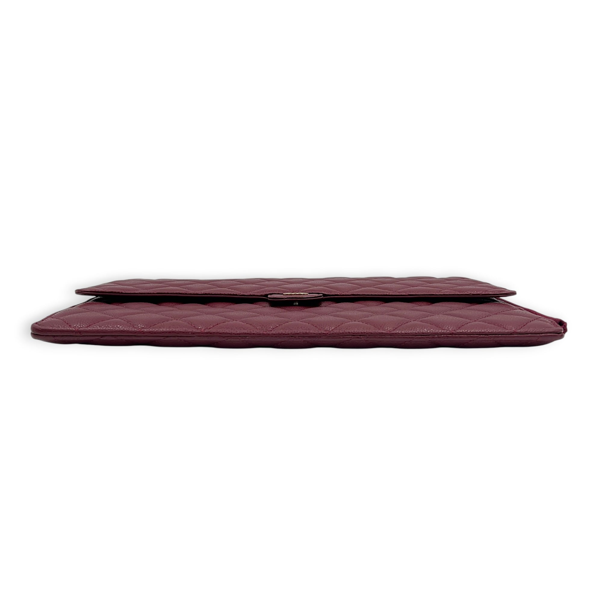 23K CC Pink Pouch in Caviar Leather, Gold hardware