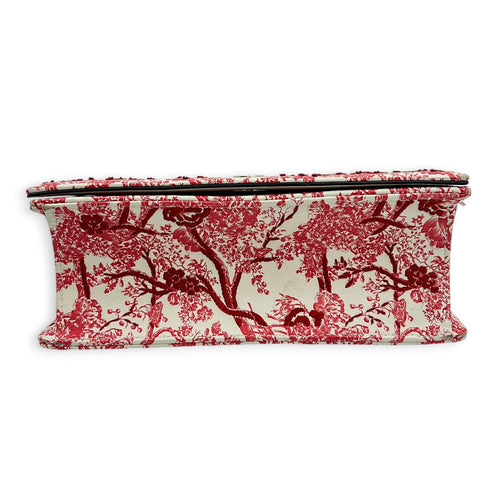 Diorama Red Toile de Jouy Shoulder Bag in Calfskin, Gold hardware