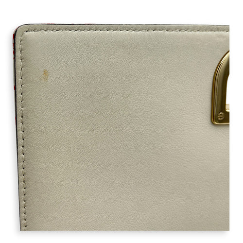 Diorama Red Toile de Jouy Shoulder Bag in Calfskin, Gold hardware
