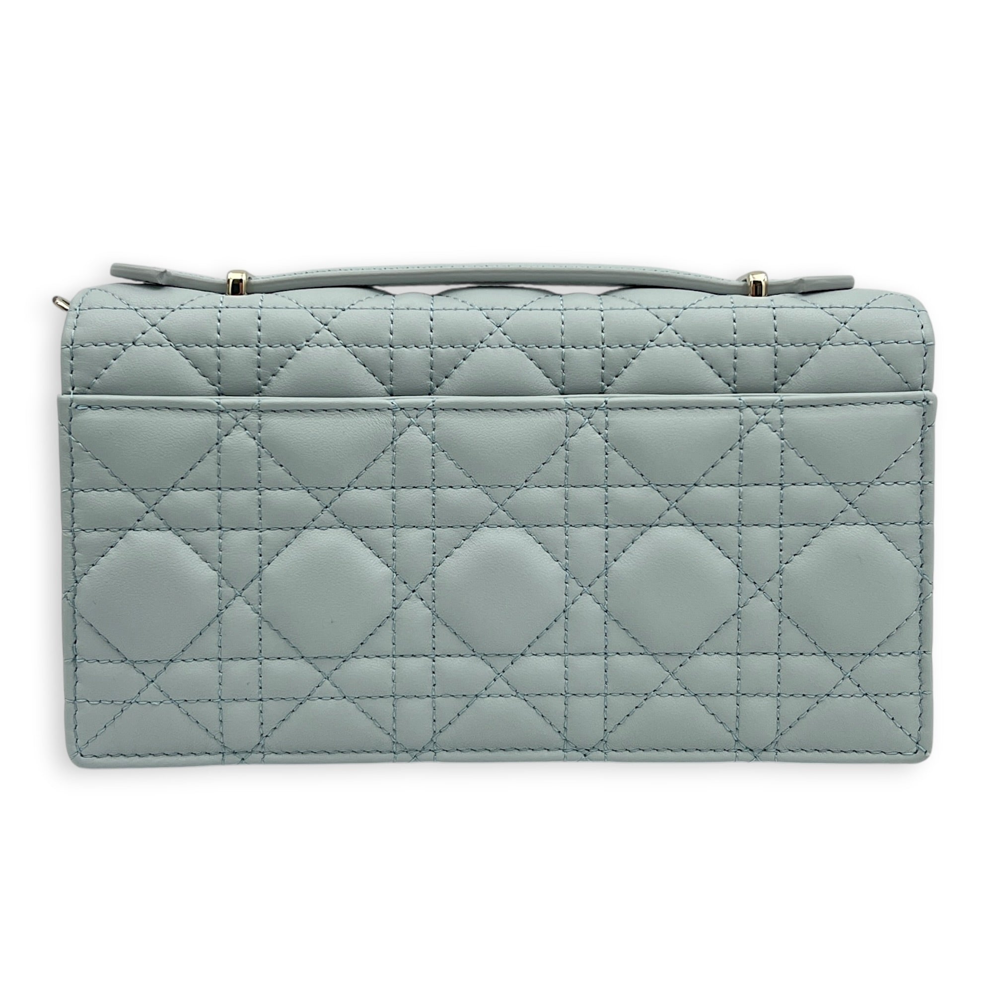 My Dior Blue Top Handle Bag in Lambskin, Gold hardware