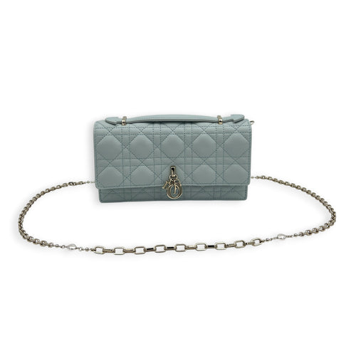 My Dior Blue Top Handle Bag in Lambskin, Gold hardware