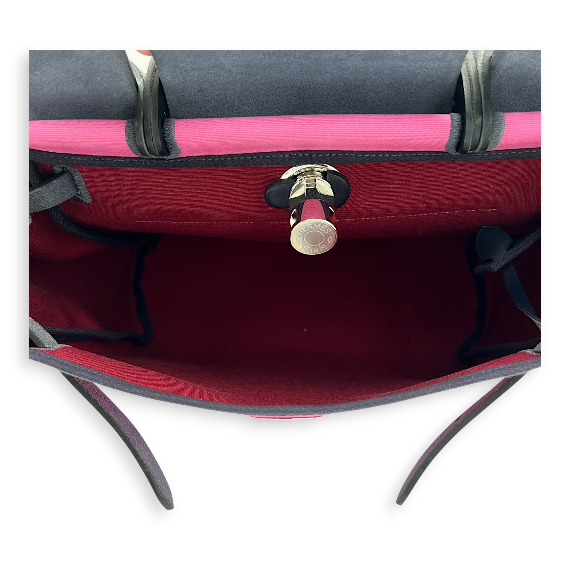 Herbag 31 Pink Top Handle Bag in Canvas, Palladium hardware