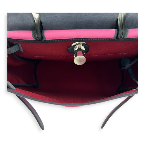 Herbag 31 Pink Top Handle Bag in Canvas, Palladium hardware