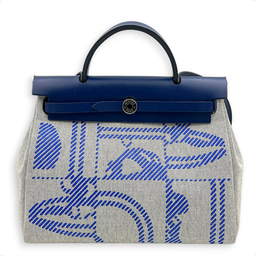 Herbag 31 Brides de Gala Top Handle Bag in Canvas, Palladium hardware