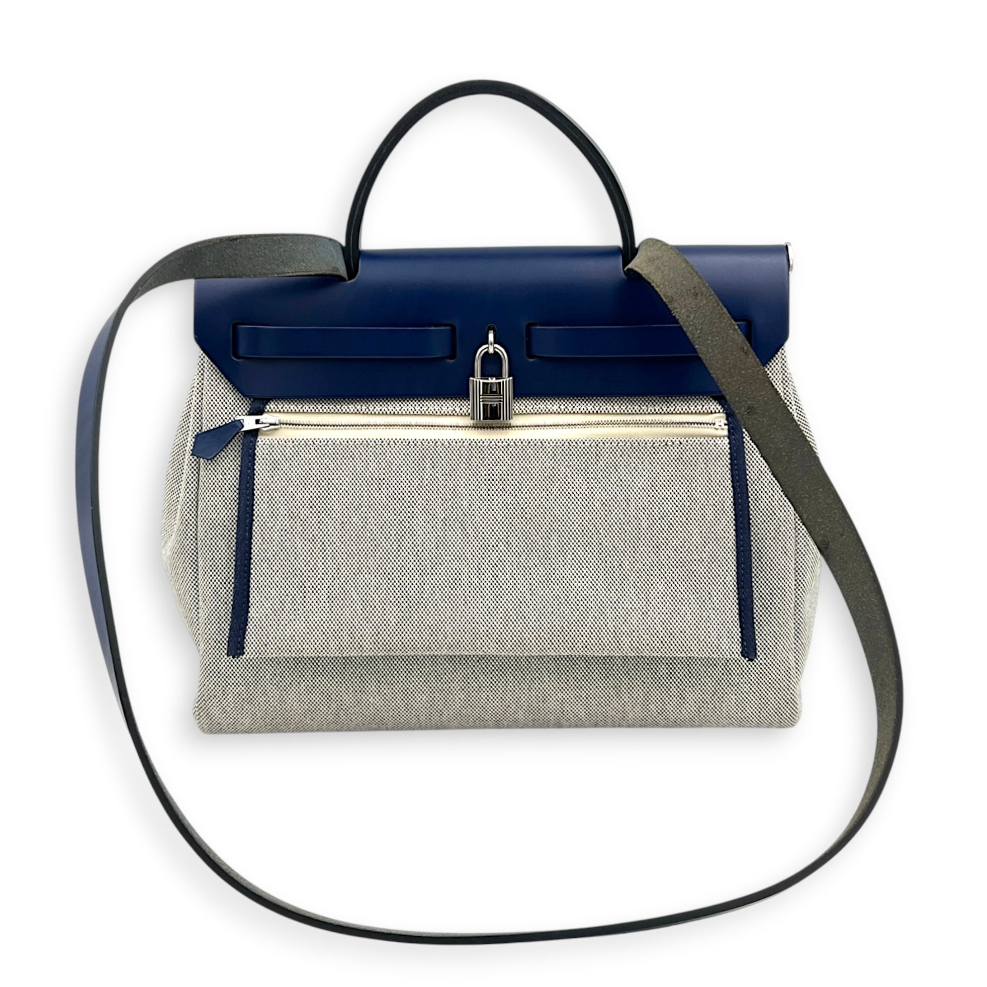 Herbag 31 Brides de Gala Top Handle Bag in Canvas, Palladium hardware