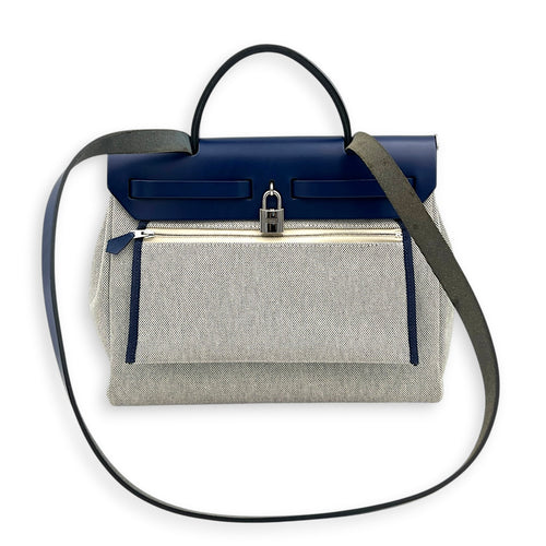 Herbag 31 Brides de Gala Top Handle Bag in Canvas, Palladium hardware