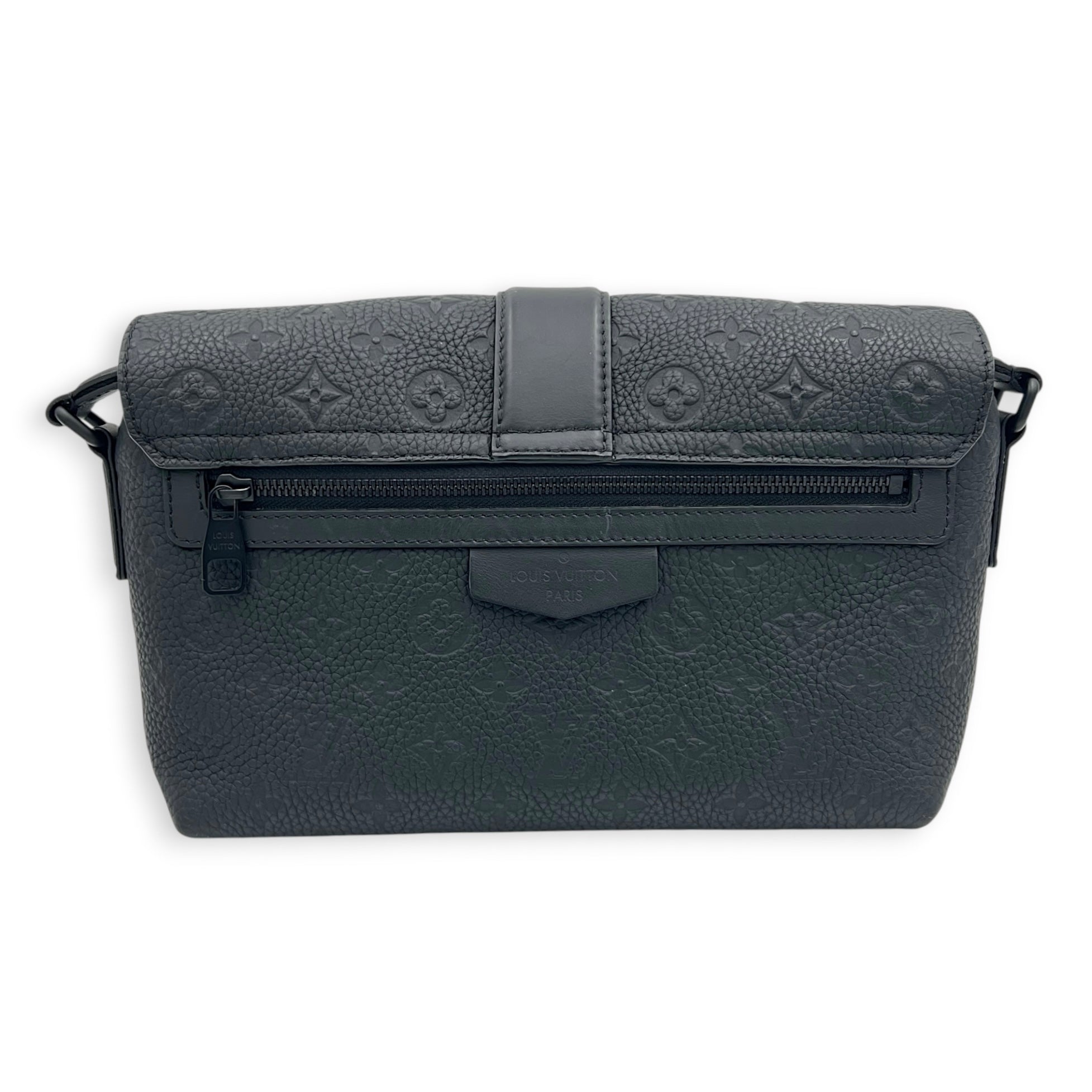S-Cape Messenger Black in Taurillon Leather, Monochrome hardware