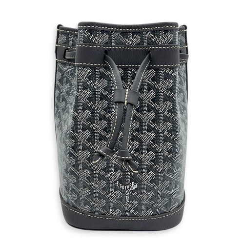 Petit Flot Bucket Bag Grey in Coated Canvas, Silver hardware