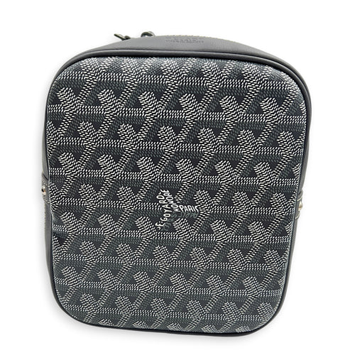Petit Flot Bucket Bag Grey in Coated Canvas, Silver hardware