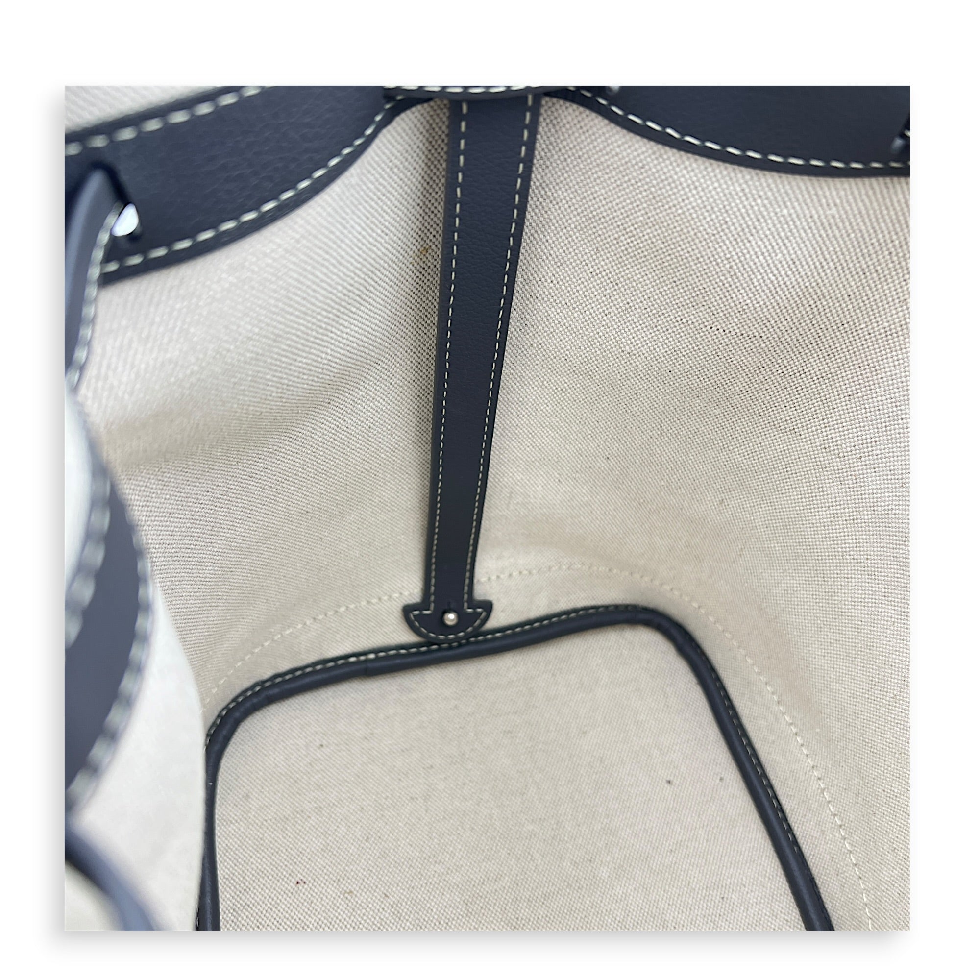 Petit Flot Bucket Bag Grey in Coated Canvas, Silver hardware