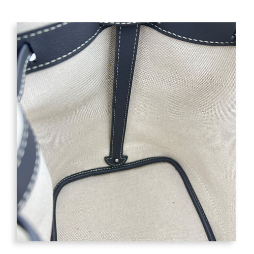 Petit Flot Bucket Bag Grey in Coated Canvas, Silver hardware