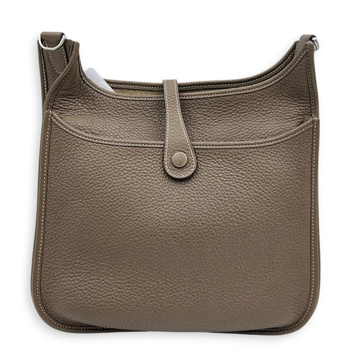 Evelyne III 29 Etoupe Crossbody Bag in Clemence, Palladium hardware