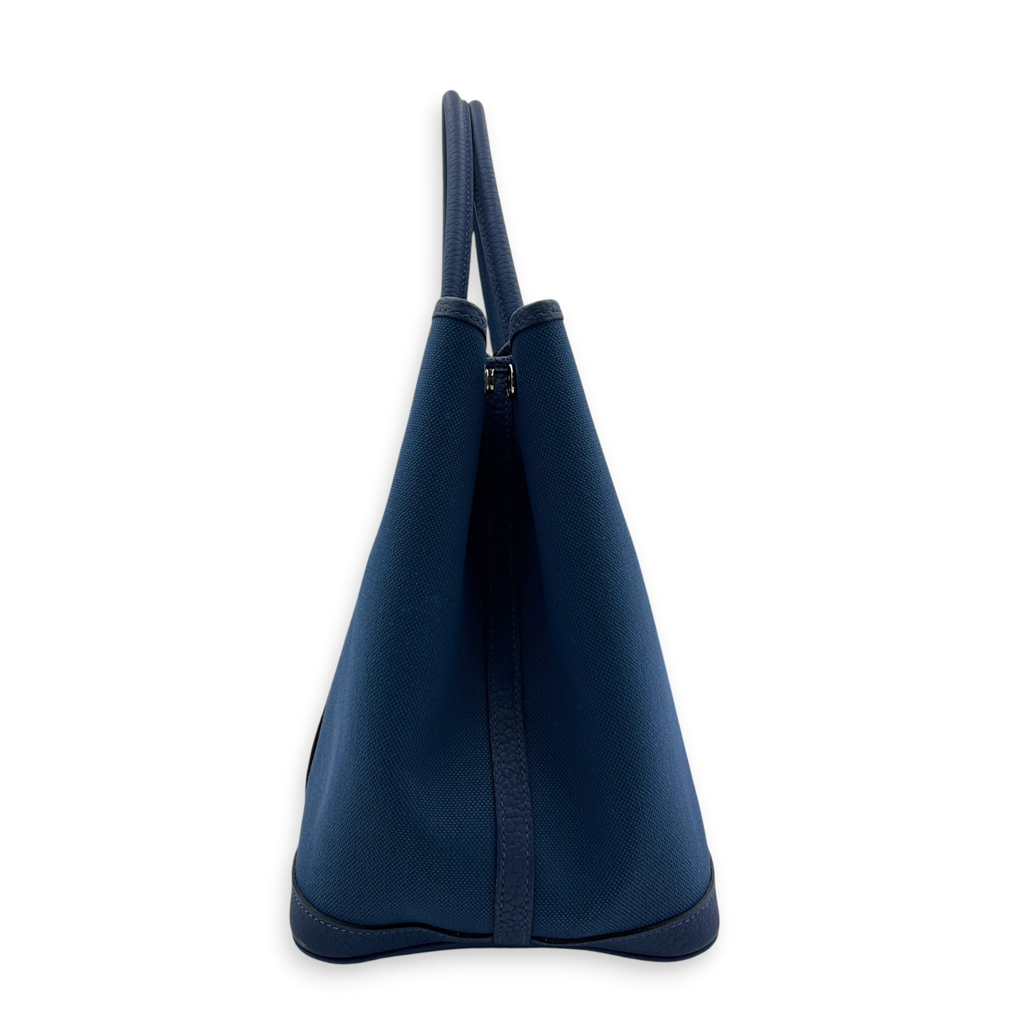 Garden Party 36 Blue Brighton Top Handle Bag in Canvas, Palladium hardware