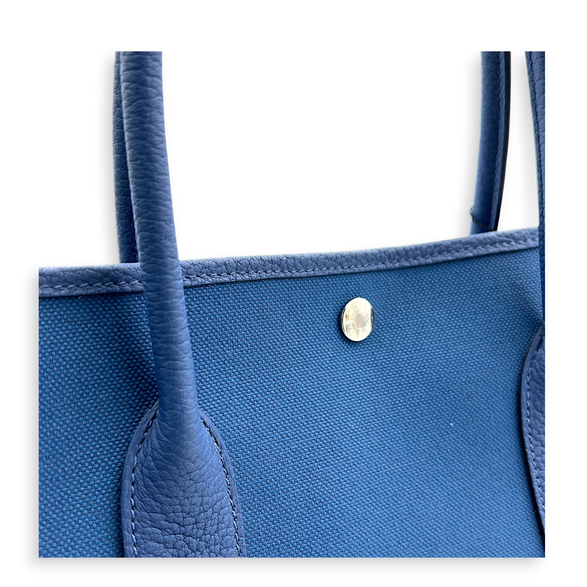 Garden Party 36 Blue Brighton Top Handle Bag in Canvas, Palladium hardware