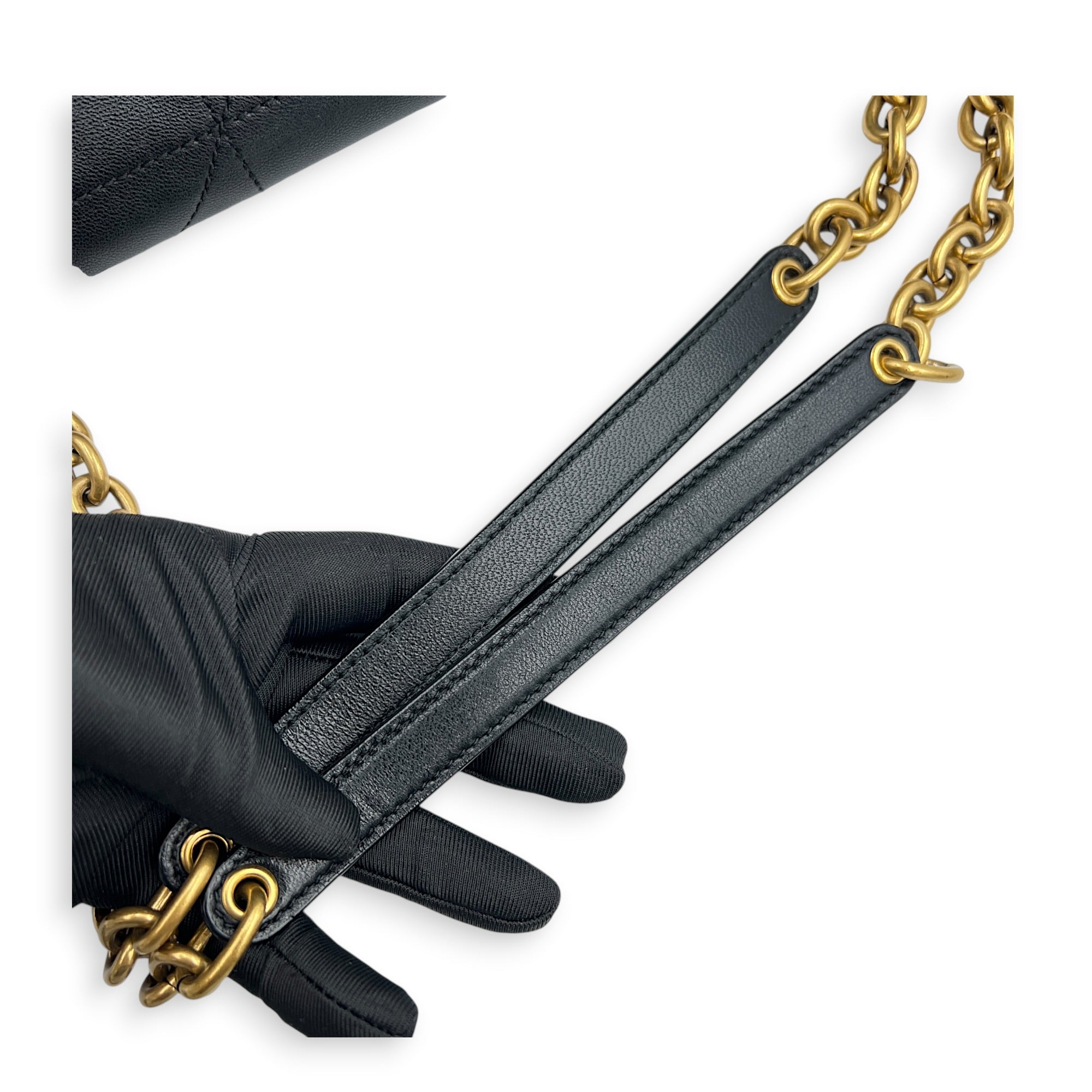Jamie 4.3 Black Shoulder Bag in Lambskin, Gold hardware