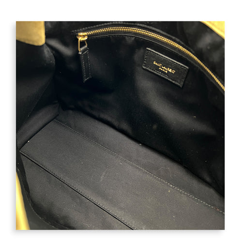 Niki Olive Tote Bag in Suede Leather, Gold hardware
