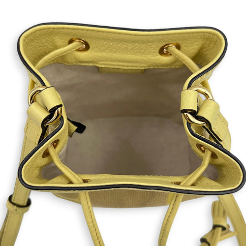GG Bucket Bag Mini Yellow in Canvas, Gold hardware