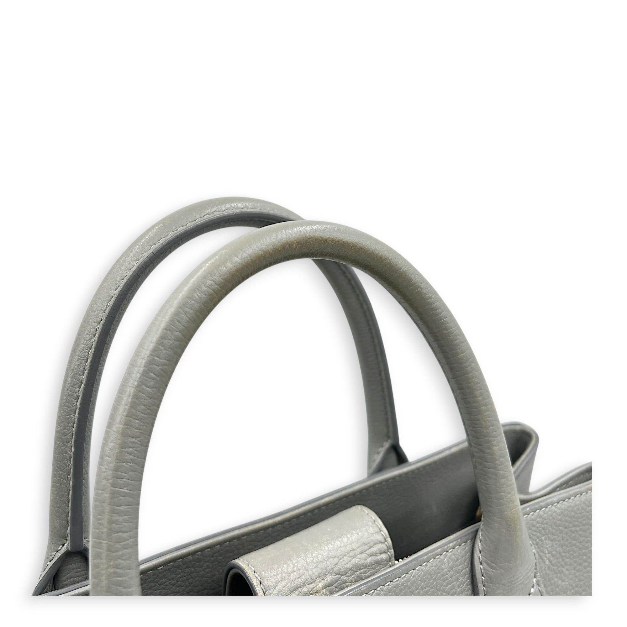 Neo Executive Tote Top Handle Bag Grey in Calfskin, Silver hardware
