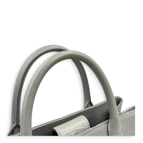 Neo Executive Tote Top Handle Bag Grey in Calfskin, Silver hardware