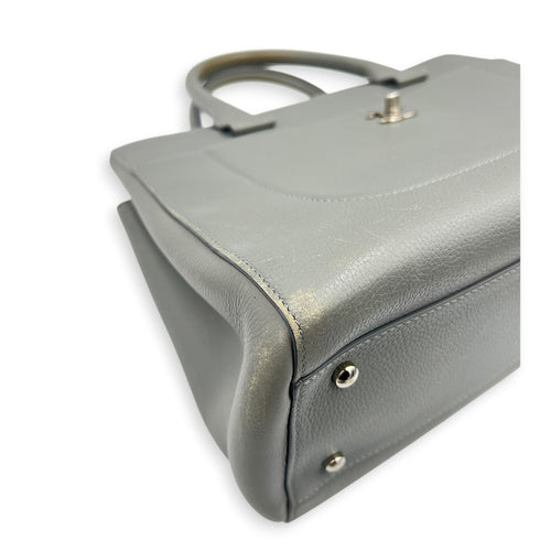 Neo Executive Tote Top Handle Bag Grey in Calfskin, Silver hardware