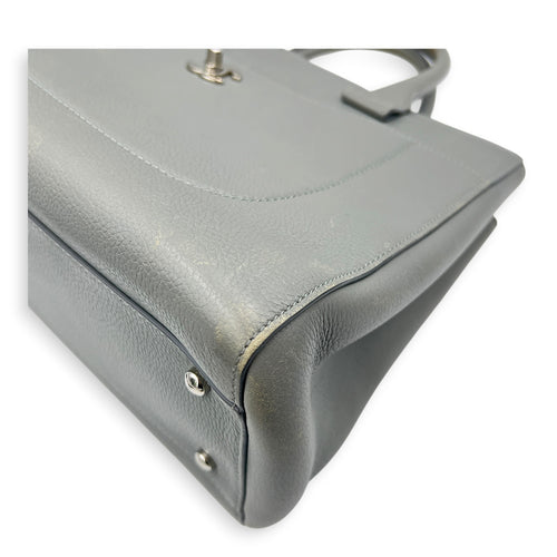 Neo Executive Tote Top Handle Bag Grey in Calfskin, Silver hardware