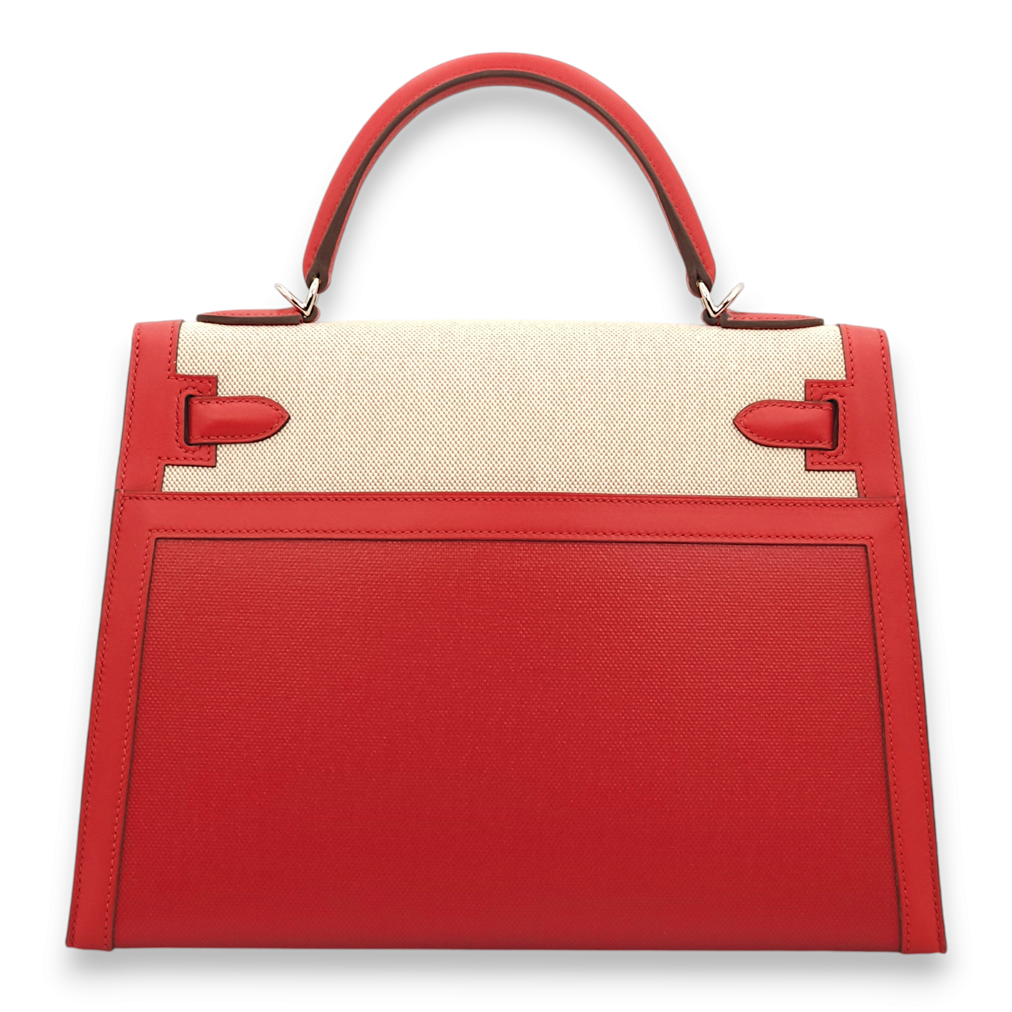 Sellier Kelly 32 Rouge Piment in Swift, Palladium hardware