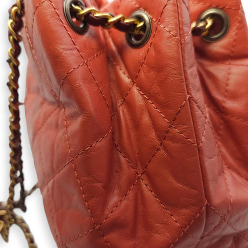 Gabrielle Raspberry Backpack in Calfskin, Gold/Ruthenium/Silver hardware