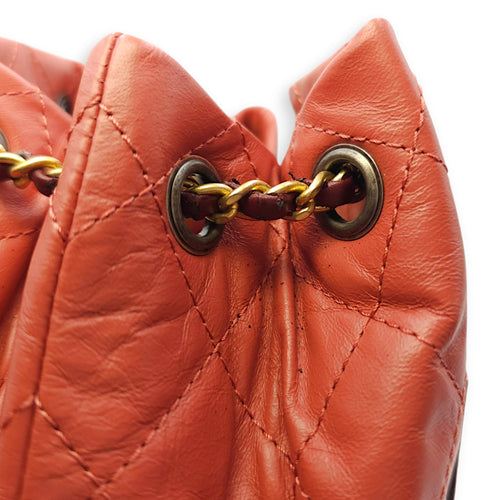 Gabrielle Raspberry Backpack in Calfskin, Gold/Ruthenium/Silver hardware