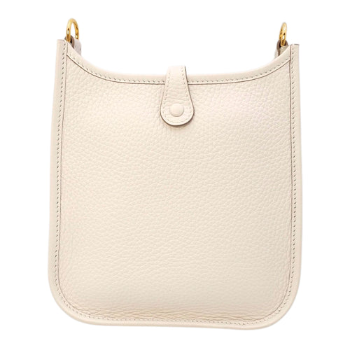 Evelyne (Short Strap) Mini Gris Pale in Clemence, Gold hardware