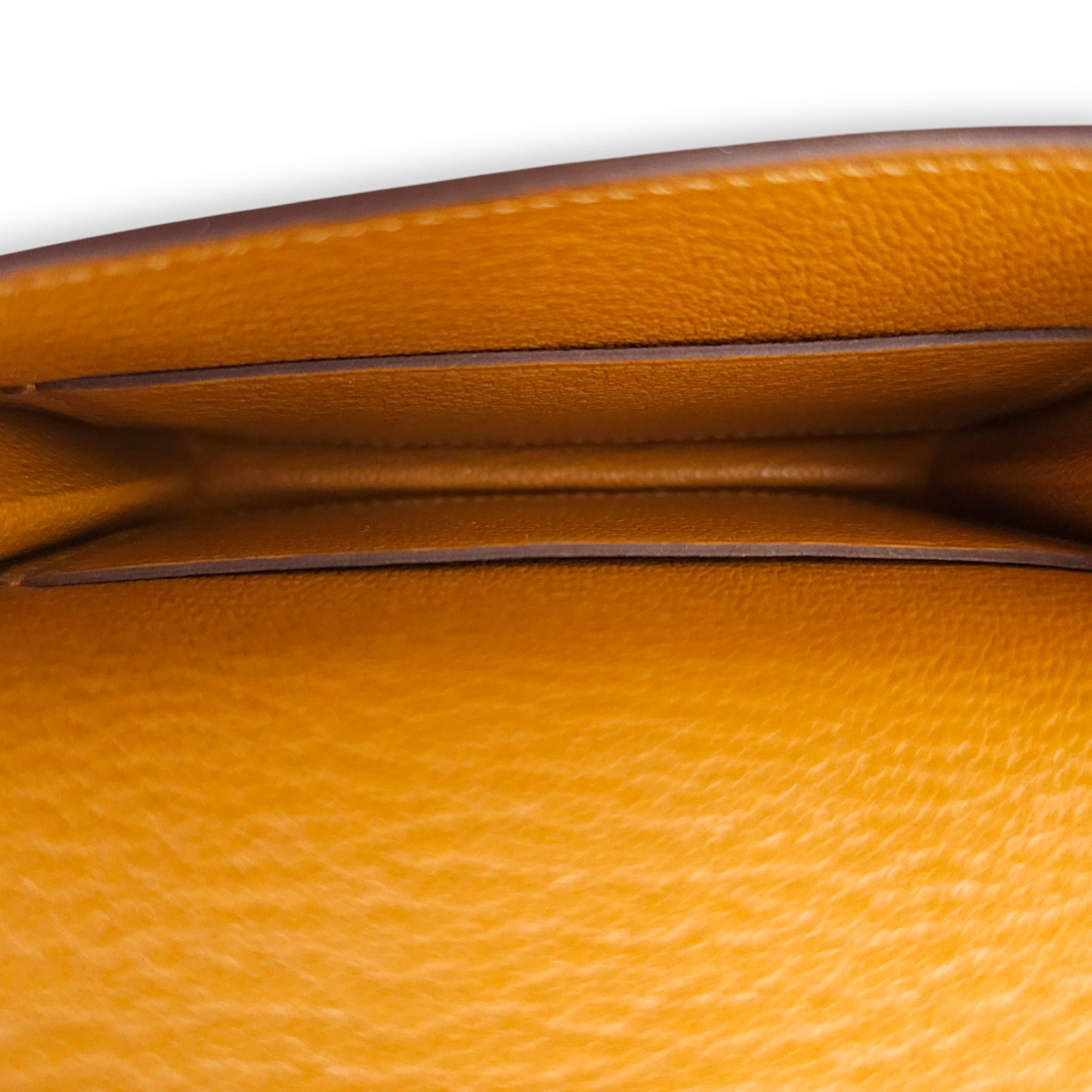 Roulis Slim Camel Wallet in Chevre Mysore, Permabrass hardware
