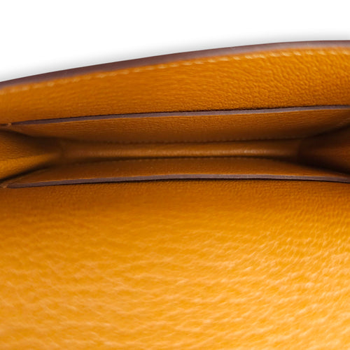 Roulis Slim Camel Wallet in Chevre Mysore, Permabrass hardware