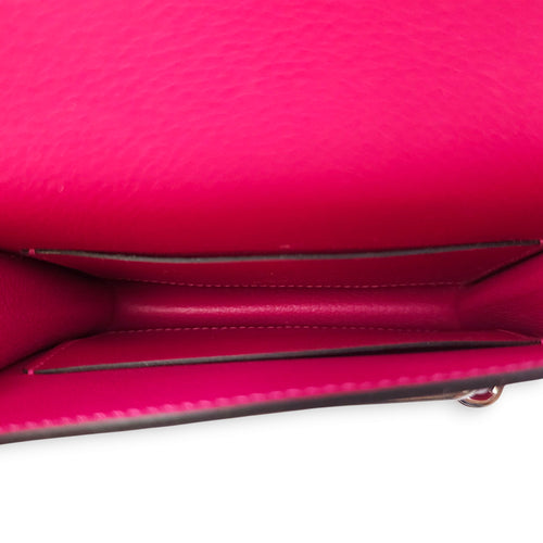 Roulis Slim Verso Rose Mexico/Rouge Sellier Wallet in Evercolor, Palladium hardware