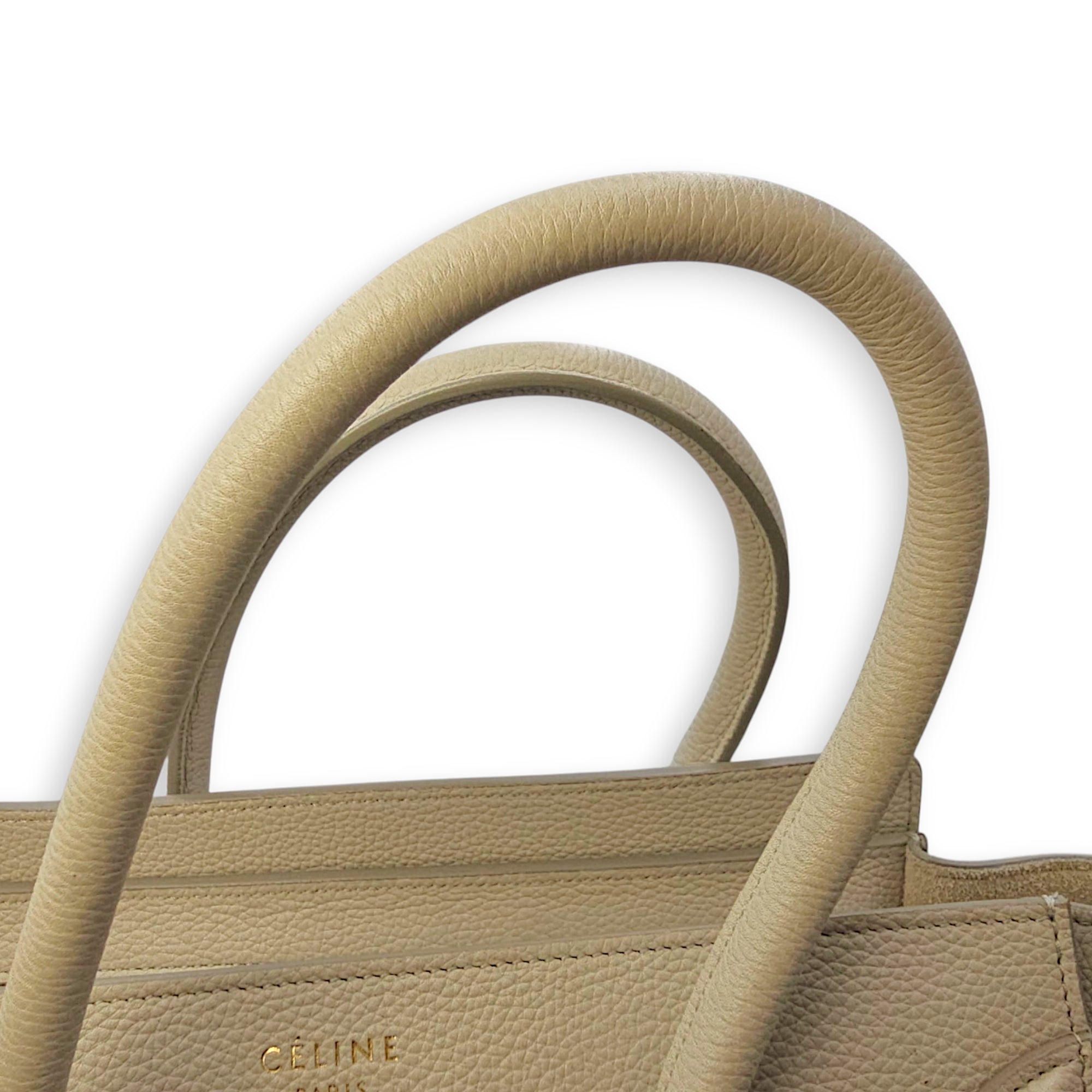 Micro Beige Luggage Bag in Calfskin Gold hardware CL2508-15194 13