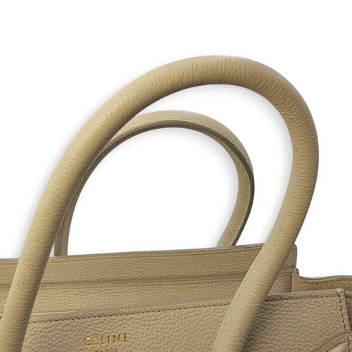 Micro Beige Luggage Bag in Calfskin Gold hardware CL2508-15194 13