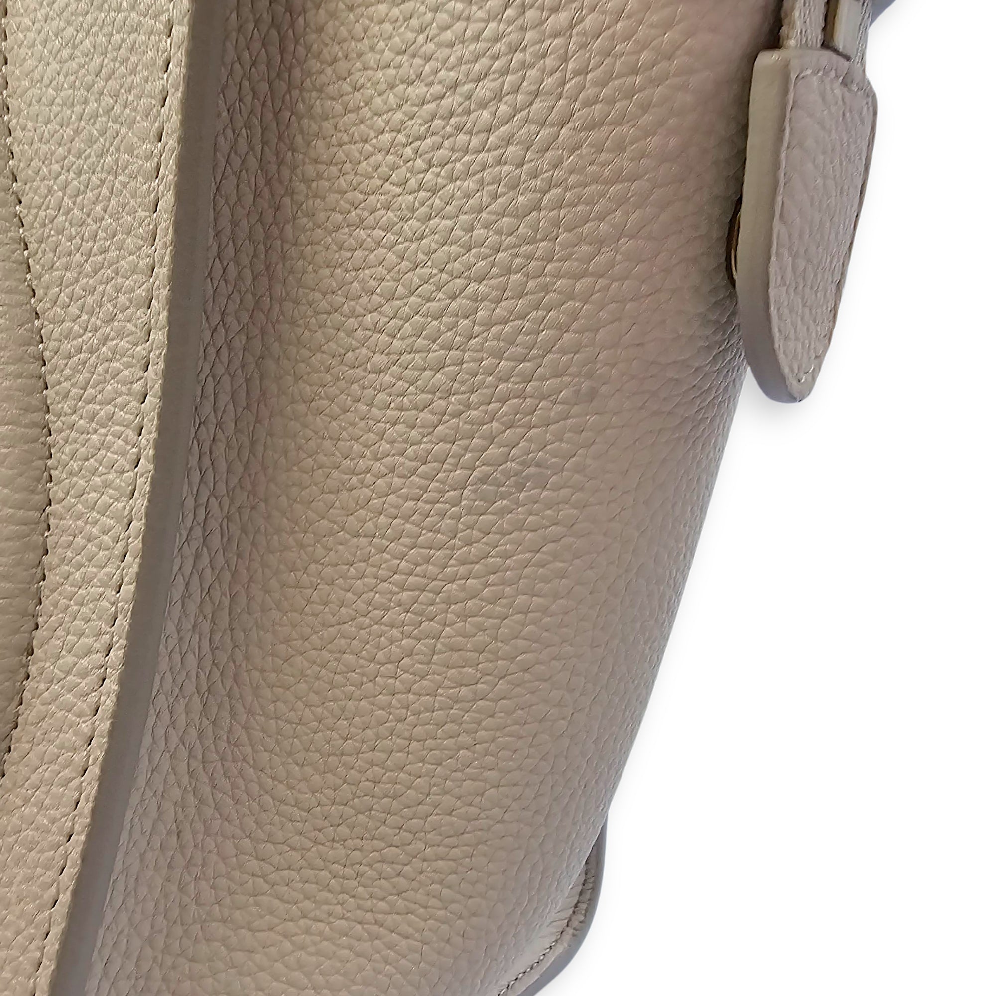 Micro Beige Luggage Bag in Calfskin, Gold hardware