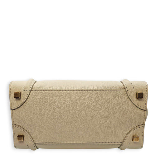 Micro Beige Luggage Bag in Calfskin Gold hardware CL2508-15194 5