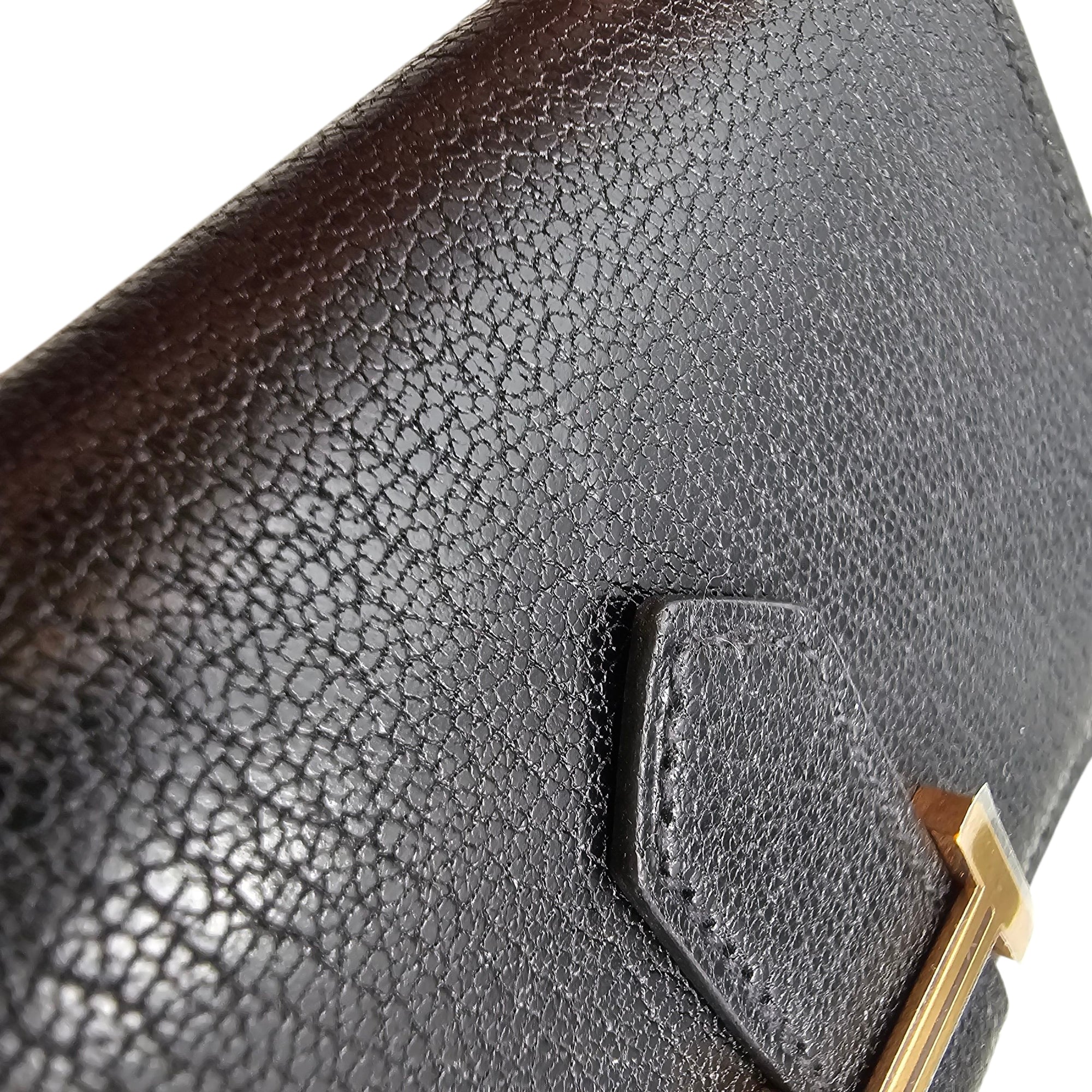 Bearn Black Card Holder in Chevre Chamkila, Rose Gold hardware
