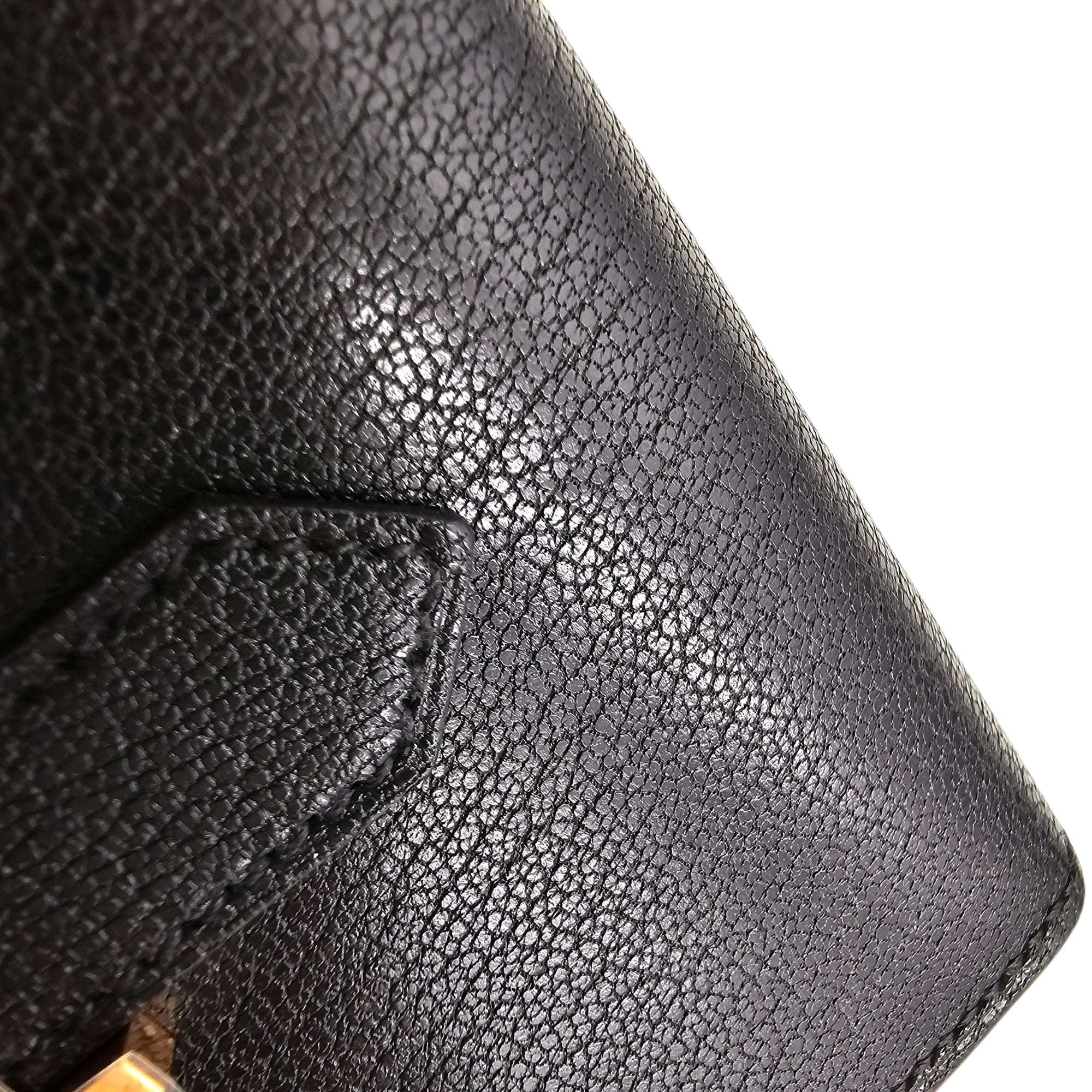 Bearn Black Card Holder in Chevre Chamkila, Rose Gold hardware